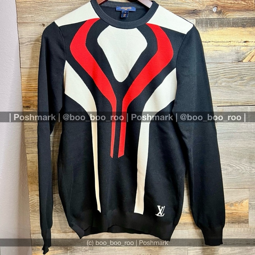 Futuristic Louis Vuitton Ready-to-Wear Bold Wool Sweater, Authentic